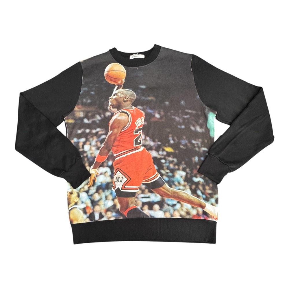 Chicago Bulls Sweatshirt Mens Black Multi Michael Jordan 23 Graphic King